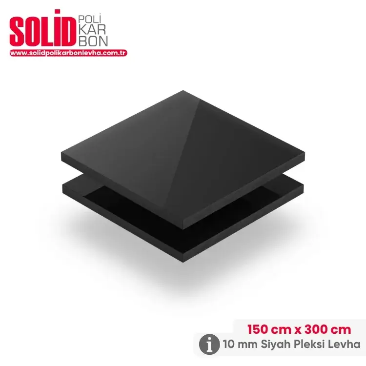 10 mm Siyah Pleksi Levha (150x 300)