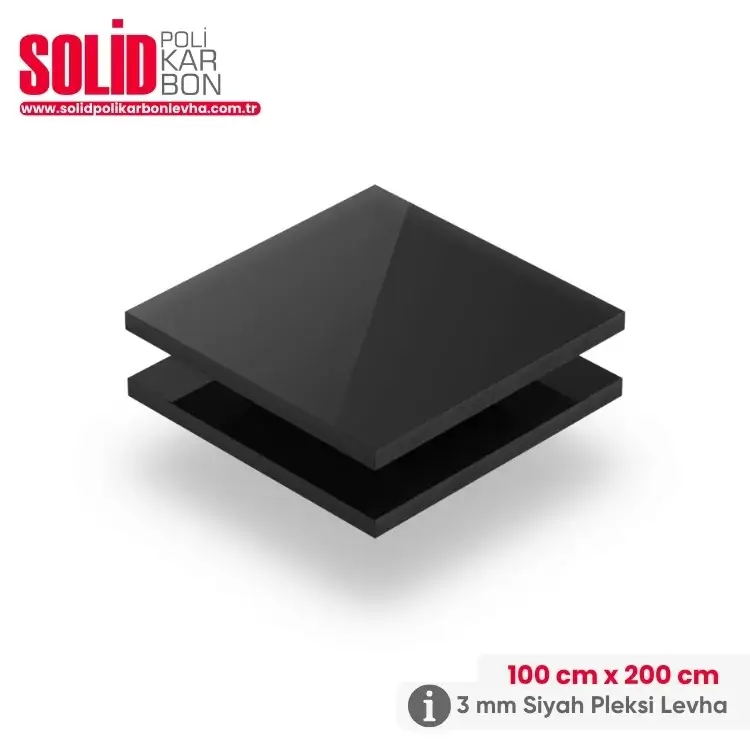 3 mm Siyah Pleksi Levha (100 x 200)