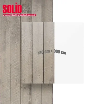 Şeffaf Pleksi Levha (150 x 300) Tahta üzerinde görünüm